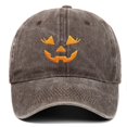 thumbnail image 2 of XIAOCHA Halloween Embroidered Baseball Cap for Women Adjustable Hat Band Party Travel Dad Hat,Coffee, 2 of 4