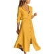 thumbnail image 1 of Vestidos Para Mujer Vestidos Casuales Color Sólido Solapa de Un Solo Pecho Vestido Camisero Con Cordón Vestido de Lino de Algodón Odeerbi  ODB133503, 1 of 7