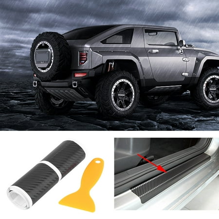 Greensen 4pcs Carbon Fiber Anti Scratch Car Door Sill Sticker