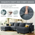 thumbnail image 5 of Harper & Bright Designs Modular Sectional Sofa U Shaped Large Size Sectional Couch with Storage Ottoman and Chaise, Dark Gray, 5 of 15