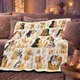 thumbnail image 6 of Cuddling Dogs Hearts, Playful Pet Portrait Pattern, Warm Flannel Blanket for Living Room and Reading Nook with Detailed Artwork, Dog Lovers Friendship Gift, Pet Lover Home Decor, 6 of 9