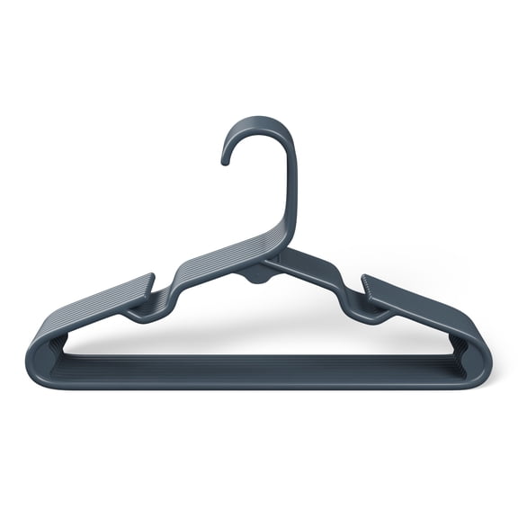 Mainstays Kids Dark Blue Plastic Childrens Clothing Hangers, 10 Pack