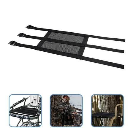 MERRYHAPY Black Nylon Tree Stand Mesh Chair with Buckle for Outdoor Hunting Gear and Camping Accessories
