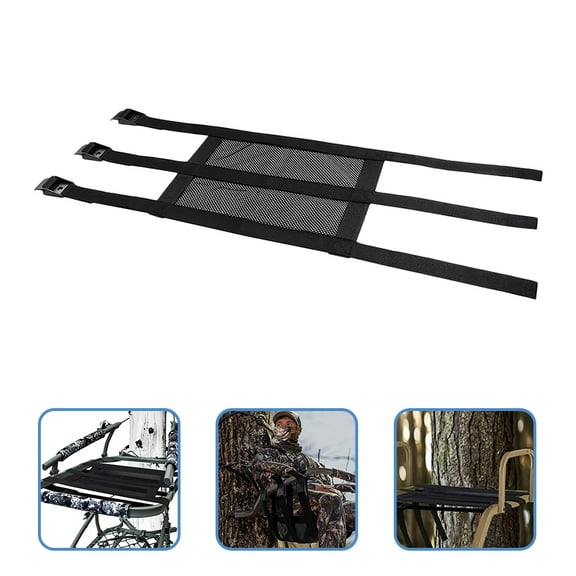 MERRYHAPY Black Nylon Tree Stand Mesh Chair with Buckle for Outdoor Hunting Gear and Camping Accessories