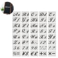 thumbnail image 2 of Juego de 40 plantillas de letras lindas para niños: plantillas de plástico reutilizables para manualidades con números y signos: plantillas del alfabeto con fuente de caligrafía, letras mayúsculas y, 2 of 7