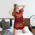 thumbnail image 5 of Fotbe Happy New Year 2025 F Print Pajama Set for Women 2 Piece Loungewear Short Sleeve Tops and Shorts Set Soft Sleepwear-Small, 5 of 7