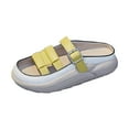 thumbnail image 3 of Sandales à Enfiler pour Femmes Imperméables Souples Sandales à Enfiler à Semelle Plate Sandales de Sol Chaussures 38 Jaune, 3 of 9