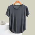 thumbnail image 4 of SDNall Blouse Femme Unie Décontractée Mode Col Rond Régulière Sans Manches Vêtements de Nuit Hauts, 4 of 9