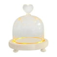 thumbnail image 2 of Vitrina de cristal transparente con forma de campana para oficina con base de madera 10x8cm Corazón, 2 of 9