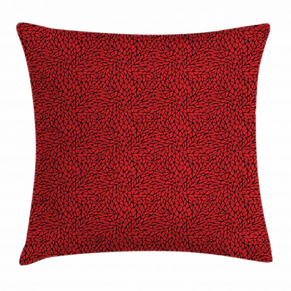 Red and Black Throw Pillow Cushion Cover, Abstract Pattern in Vibrant