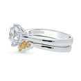 thumbnail image 3 of BERRICLE Sterling Silver 5-Stone Wedding Engagement Rings 2 Carat Cubic Zirconia CZ Solitaire Ring Set for Women, Rhodium Plated Size 8, 3 of 19