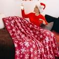 thumbnail image 5 of FAMTKT Christmas Blanket Holiday Reindeer Snowflake Printed Flannel Winter Warm Sofa Decoration Cover Blanket, 5 of 7