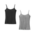 thumbnail image 3 of Bigersell Bras Pack for Older Women Upgrade 2024 Women's 2pc Daily Sling with Chest Pad Camisole Shelf Bra Spaghetti Straps Tank Tops Full-Coverage Bra Style F-243 Black XL, 3 of 3