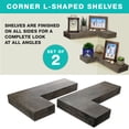 thumbnail image 4 of Excello Global Products Wooden L Shaped Floating Shelves: Ready to Hang Home Decor for the Living Room, Bedroom, Office, Kitchen or Bathroom (2 Pack) - EGP-HD-0373, 4 of 4