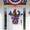 thumbnail image 1 of Corona del Día de la Independencia con lazo rojo, blanco y azul, corona patriótica con estrellas, decoración para la puerta principal del 4 de julio, cinta con la bandera estadounidense, decoración pa, 1 of 6