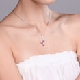 thumbnail image 2 of Gem Stone King 925 Sterling Silver Pink Zirconia Pendant Necklace for Women (0.72 Cttw, Gemstone Birthstone, Heart Shape 4MM, with 18 inch Silver Chain), 2 of 4