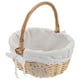 thumbnail image 1 of Cesta de flores tejida a mano con asa, cesta de pan de ratán natural con forro de tela, soporte multiusos para frutas, 1 of 7