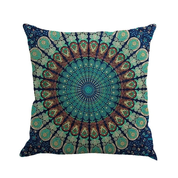 XWSHYW Almohadas y Fundas Funda de Cojín de Lino con Pintura Geométrica, Funda para Sofá, Decoración Del Hogar C