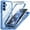 Blue, variant on Dteck Case with Wrist Strap for Samsung Galaxy S25 FE,360° Full Body Case Built-in HD Touch Sensitive Screen Protector Compatible with MagSafe Shockproof Clear Back Cover,Blue