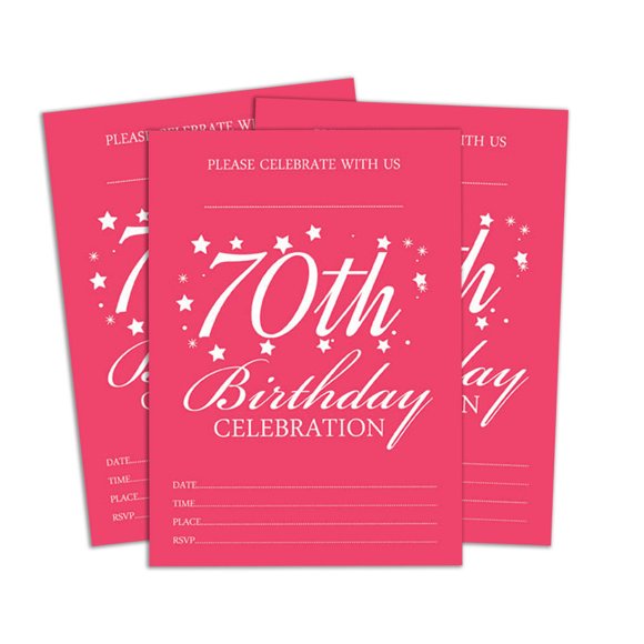 Darling Souvenir Pink Birthday Invitation Card 28 Pcs Fill or Write In Blank Invites Printable Party Supplies 5 x 7 Inches