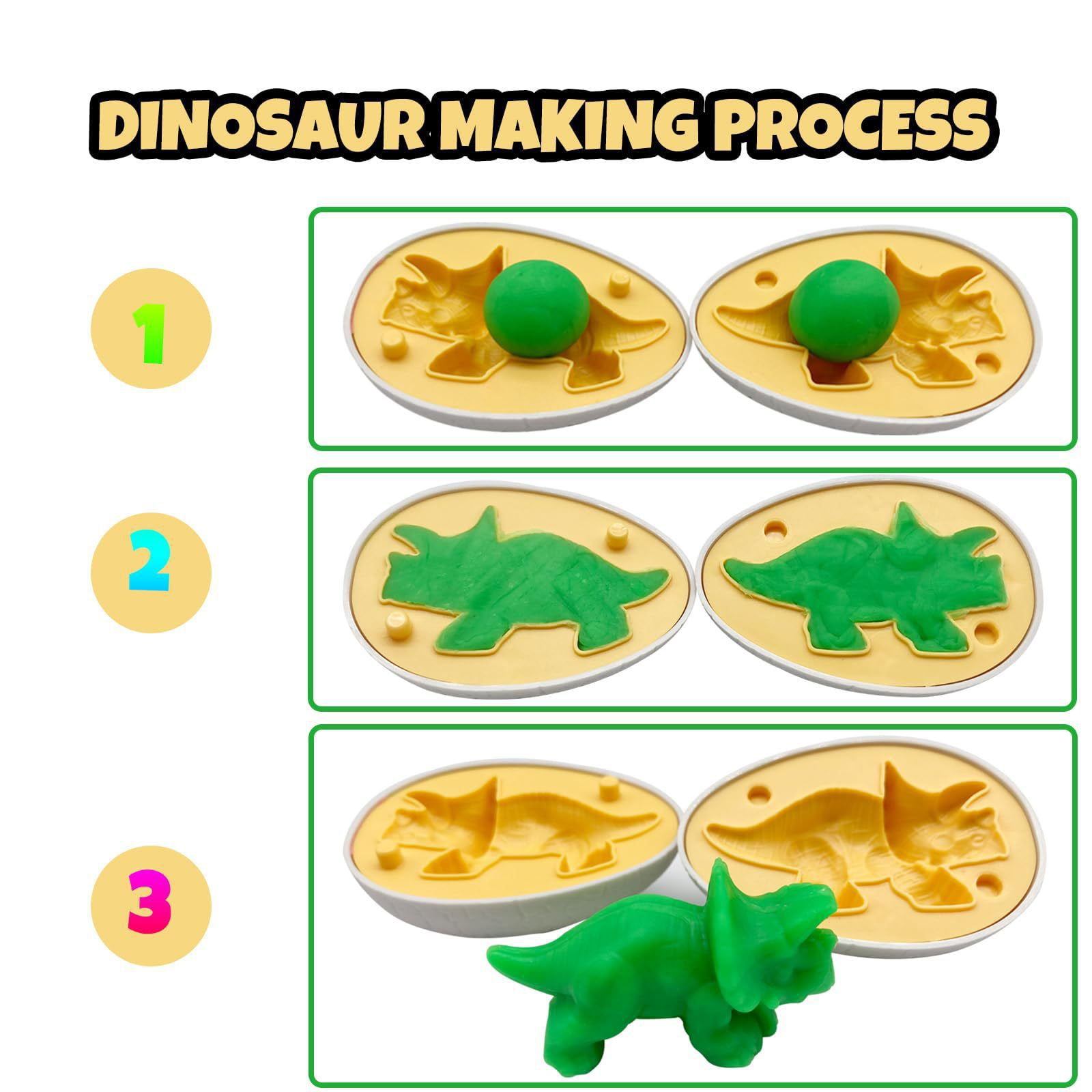 Dinosaur Egg Playdough Set with 5 Eggs 8 Colors Clay 1 Tool Kit & 1 Map - Creative Dinosaur Modeling Kit for Kids - Ideal for 3-6 Years Old Boys Girls, Art Crafts, Sensory Play, Birthday Gifts