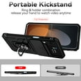 thumbnail image 4 of Dteck Samsung Galaxy Z Flip 4 Case with Ring Stand, Slide Lens Camera Cover 360 Degree Rotating Ring Kickstand Magnetic Military Grade Heavy Duty Rugged Case for Samsung Z Flip4,Black, 4 of 9