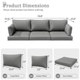thumbnail image 2 of Snubbull 8-Piece Patio Furniture Cushions, Replacement Outdoor Cushions for 3-Seat Sectional Sofa, Waterproof & Zipped, 25.6"*23.6"*10", Light Gery​, 2 of 8