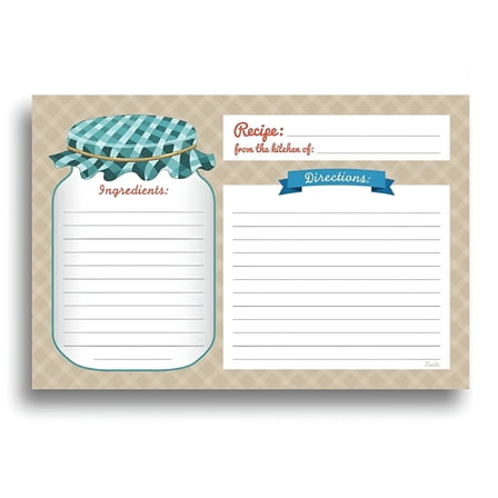 CCOCC Folding Recipe Cards (Set of 50) - Vintage Luxury Thick Cardstock Jumbo Folded Double-Sided