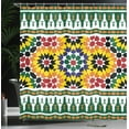 thumbnail image 4 of Ambesonne Eastern Shower Curtain, Vibrant Pattern, 69"Wx84"L, Green Yellow, 4 of 5