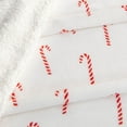 thumbnail image 4 of Great Bay Home Velvet Plush Sherpa Warm and Cozy Holiday Prints  (50" x 60" Throw, Candy Cane), 4 of 5