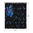 thumbnail image 5 of Black Butterfly Pattern Shower Curtain 72"x84" ,Bathroom Decorative Shower Curtains Set with 12 Hooks,Modern Waterproof Washable Shower Curtain, 5 of 6