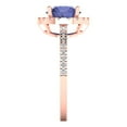 thumbnail image 3 of Solitaire with Accents Engagement Ring for Women - 1.8ct Simulated Tanzanite in 14K Rose Gold Promise Ring, 3 of 6