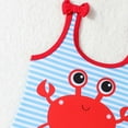 thumbnail image 6 of WOYY Newborn Girls Cartoon Crab Print One-Piece Swimsuit with Cover Up Skirt Bathing Suit, 6 of 6