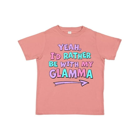 

Inktastic Yeah I d Rather be with My Glamma in Pink Blue and Purple Gift Toddler Boy or Toddler Girl T-Shirt