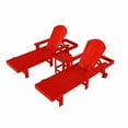 thumbnail image 2 of WestinTrends 3 Piece Adirondack Poly Reclining Chaise Lounge With Arms & Wheels, Red, 2 of 5