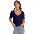 thumbnail image 5 of Womens Deep V Neck T Shirts Casual Short Sleeve Loose Fit Basic Fashion Tee, 5 of 6