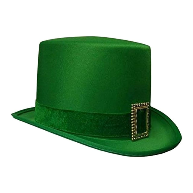 Sombrero de copa verde Yinane Accesorios de disfraz de duende con Hebilla para celebración familiar Cinta Verde