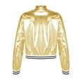 thumbnail image 3 of Sxiwei Children Boys Girls Jazz Hip Hop Dance Costume Metallic Bomber Jacket with Jogger Sweatpants Gold 10, 3 of 6