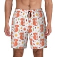 thumbnail image 3 of Uemuo Squirrel And Maple Leaf Pattern Mens Swim Trunks Quick Dry Board Shorts with Mesh Lining, Stretch Beach Shorts Quick Dry No-Chafing Board Shorts-Large, 3 of 9