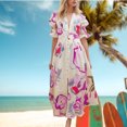 thumbnail image 4 of Vestido De Mujer Vestido elegante con cuello en V Maxi Dress Vestidos Moda suave para boda (Rose Red XXL) Cgtredaw para Mujer Rosa roja T M, 4 of 6