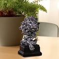 thumbnail image 6 of deevoka Lion Head Statue Crafts Handcarved Tabletop Ornament Animal Sculpture for Living, 6 of 9