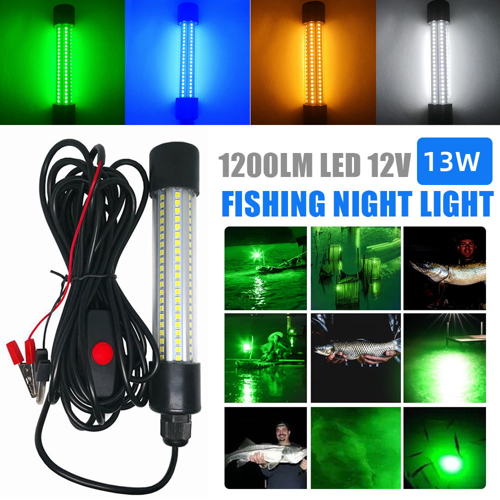 Details about   12V Green Blue Warm Night Fishing Light LED Submersibe Underwater Finder Lamp 