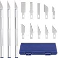 thumbnail image 1 of czcpp-Exacto Knife Set, 13PCS Precision Hobby Craft Xacto Blades Kit with 3 Craft Knife Handles for Pumpkin Carving Modeling Fondant Wood & Leather Art DIY, 1 of 4