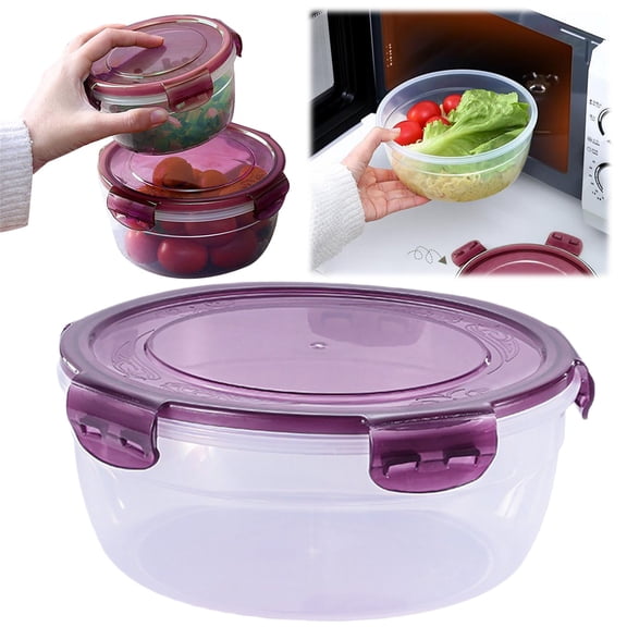 1 Pcs Large Mixing Bowl with Lids, Neat Nesting Batter Bowl, Storage & Salad Bowl, Purple Extra Large Food Storage with Lid – Ideal for Vegetables, Fruits & Cooking Prep