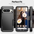thumbnail image 2 of for Google Pixel 8 Pro Case, Heavy Duty Shockproof Military Grade Proof Bumper Protection Anti-Fingerprint Rugged Defender Protective Phone Case Cover for Google Pixel 8 Pro (Black), 2 of 7