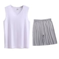 thumbnail image 1 of Conjunto Deportivo de los Hombres, Moda Casual de Color Sólido Cuello en V sin Mangas de Elasticidad Superior para el Desgaste Al Aire Libre, Traje Atlético de Humedad, 1 of 5