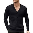 thumbnail image 3 of Kilaqueen Oversized Cardigan Sweaters for Men Long Sleeve V-Neck Cardigans Casual Relaxed Fit Buttons Down Plus Size Cardigan Knitted Lightweight Outerwear, 3 of 8