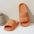 thumbnail image 2 of Wensltd Women Flat Slide Slippers Open Toe Soft Sole Lightweight Wide Width Daily Outdoor Walking Slippers Orange, 2 of 5