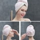 thumbnail image 4 of Soft Coral Velvet Women Sombrero de secado instantáneo Microfibra Super Húmeda Curly Color Wrap Wrap Cute Cap Loop Turban Toalla Baño Pink Beige Scienceny HA010397-02, 4 of 6