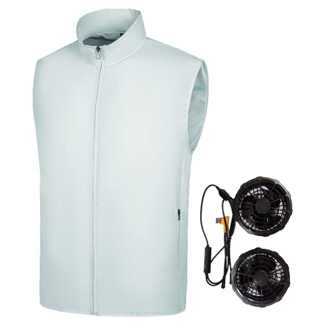 Chaleco con ventilador de refrigeración, ropa con aire acondicionado y carga USB, chaleco con ventilador portátil ajustable de 3 velocidades para escalar, acampar y pescar